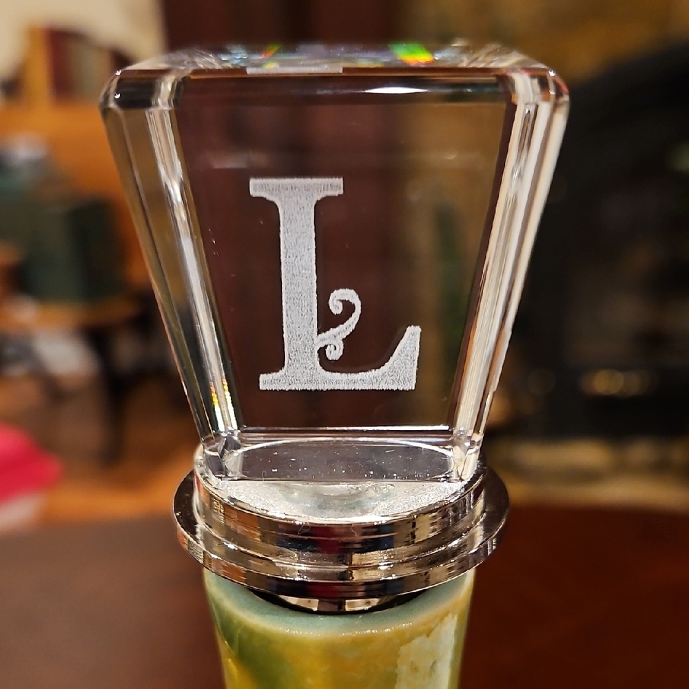 Cypress Home Monogram Letter "L" Etched Decorative Wine Stopper